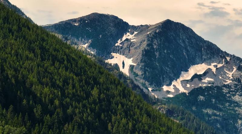 Northwest Montana mountain aerial