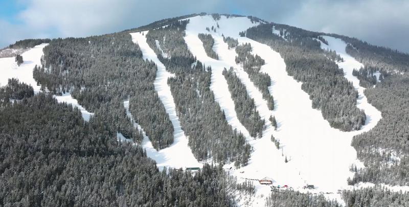 Whitefish Mountain ski resort aerial